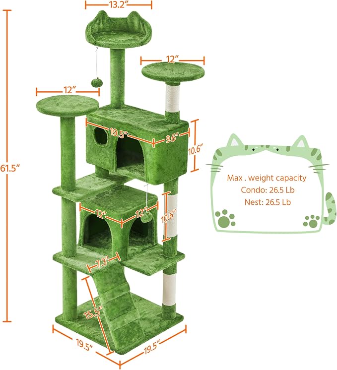 Yaheetech 62in Cat Tree Cat Tower - Image 7