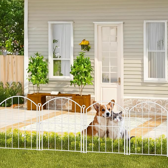 Decorative Garden Fence 17in x10ft, 10 Pack Rustproof Metal No Dig Fence Animal - Image 3
