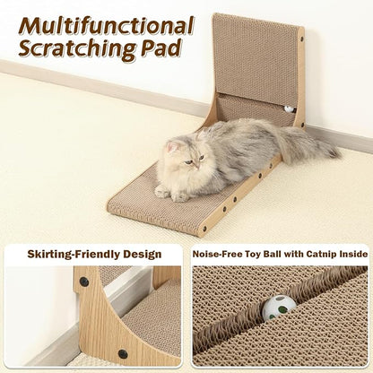 Zakkart 4-Pack Cat Scratching Board, 25.6'' Tall Cardboard L Shape Vertical Cat - Image 5
