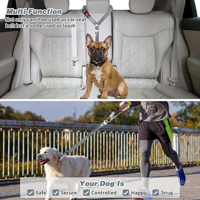 BWOGUE Pet Dog Cat Seat Belt Reflective Car Dog Headrest Restraint Leash - Image 7