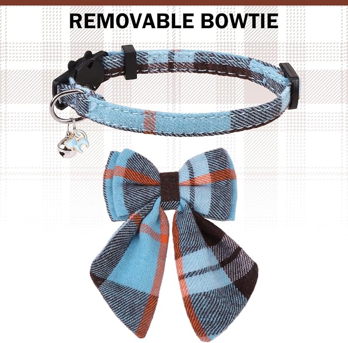 Cat Collar with Bells Breakaway, Bowtie Cat Collar - Image 8