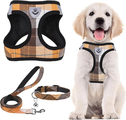PUPTECK Adjustable Dog Harness Collar and Leash Set Step in No Pull Pet Harness by PUPTECK