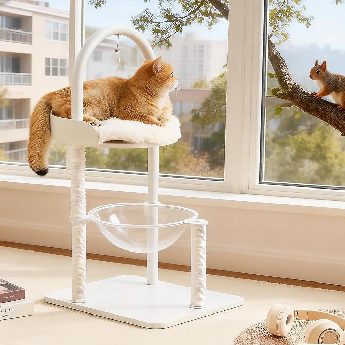 Modern Cat Tree Tower for Indoor Cats up to 12lbs, Wood Cat Bed - Image 9