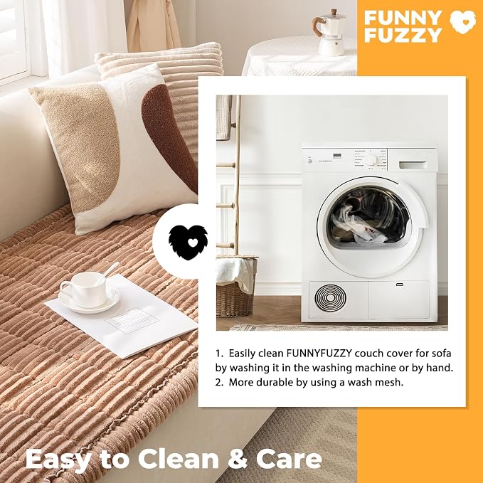 FUNNY FUZZY Pet Couch Covers for Sofa, Washable Dog Couch Cover Protector for - Image 6