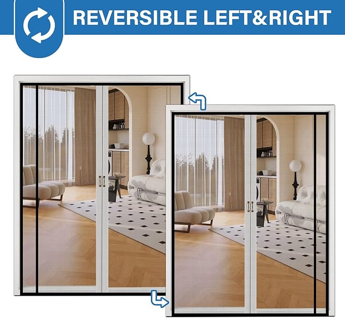Magnetic Screen Door Left Right Side Opening Upgraded PET Mesh Greater Than - Image 5