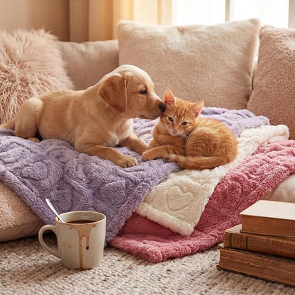 Tegeme 3 Pcs Small Dog Blanket 280 GSM Washable Pet Bed Cover Soft Fluffy Puppy - Image 6