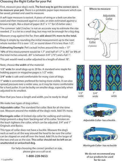 Large Dog Collar by Lupine 1" Wide Jelly Roll Design adjusts from 16" to 28" - Image 3