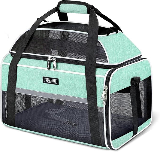 Lekereise Top-Expandable Pet Carrier 17x11x9.5 Inch Alaska Hawaiian Airline by Lekereise