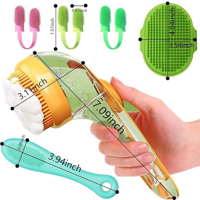 6pcs Dog Bath Brush & Finger Toothbrush Set - Image 9