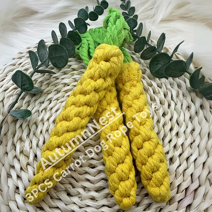 3PCS Yellow Woven Pet Chew Set, Puppy Teething Chews, Dog Chew Accessories - Image 8