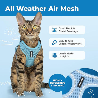 Voyager Escape-Proof Step-in Lock Cat Harness & 5ft Neoprene-Handle Leash Set - Image 3