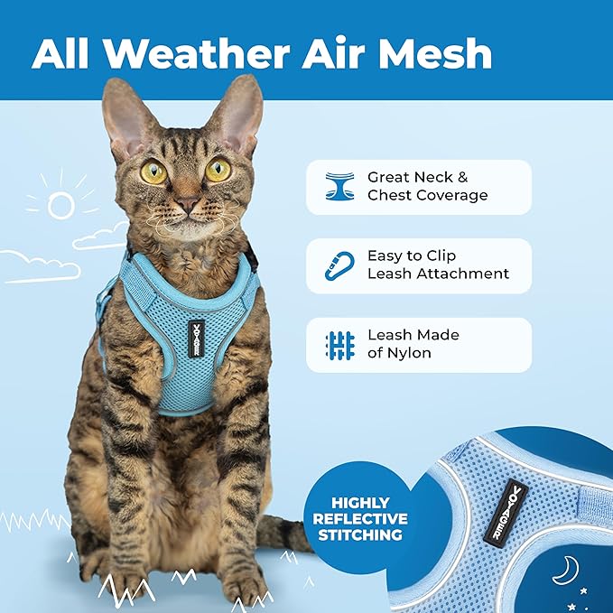 Voyager Escape-Proof Step-in Lock Cat Harness & 5ft Neoprene-Handle Leash Set - Image 3