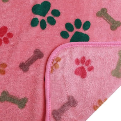 Luciphia 1 Pack 3 Blankets Fluffy Premium Fleece Pet Blanket Flannel Paw Bone - Image 6