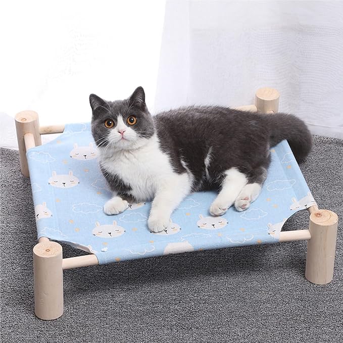 Pozico Cat & Dog Hammock Bed – Wooden Elevated Pet Cot - Image 8