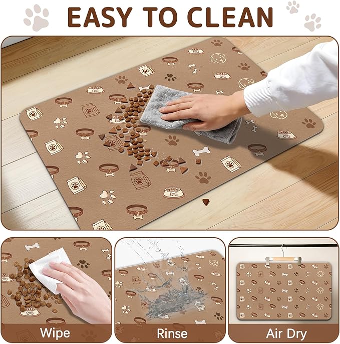 Dog Food Mat for Bowls, Absorbent Quick Dry Dog Cat Mats for Food and Water - Image 6