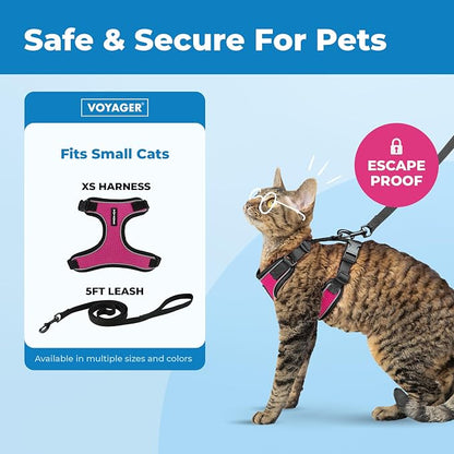 Voyager Escape-Proof Step-in Lock Cat Harness & 5ft Neoprene-Handle Leash Set - Image 2