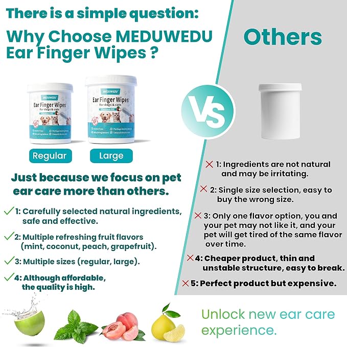 Ear Cleaner Finger Wipes 120 Counts, Dog Ear Cleaner, Grooming Kit Care - Image 7