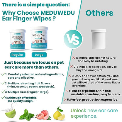 Ear Cleaner Finger Wipes 60 Counts, Dog Ear Cleaner, Soft & Easy Otic Cleaning - Image 7