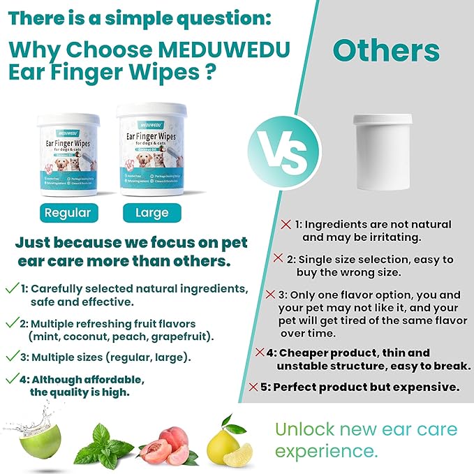 Ear Cleaner Finger Wipes 120 Counts, Dog Ear Cleaner, Grooming Kit Care - Image 7
