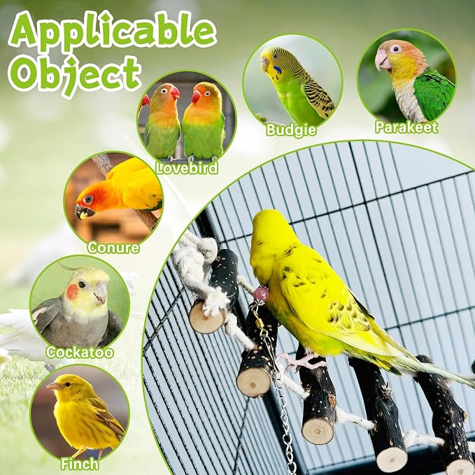 BNOSDM Wooden Bird Ladders Parrot Bridge Rope Ladder Bird Toy Pet Climbing - Image 7