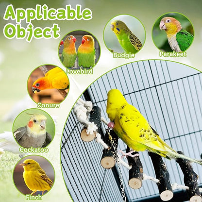 BNOSDM Wooden Bird Ladders Parrot Bridge Rope Ladder Bird Toy Pet Climbing - Image 7