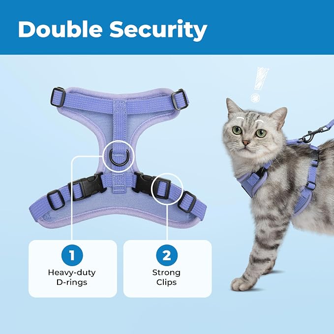 Voyager Escape-Proof Step-in Lock Cat Harness & 5ft Neoprene-Handle Leash Set - Image 5