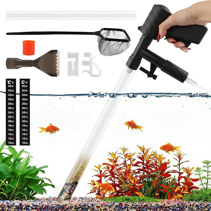 Aquarium Gravel Cleaner, Fish Tank Cleaner Kit, Aquarium Manual Press Noiseless - Image 9