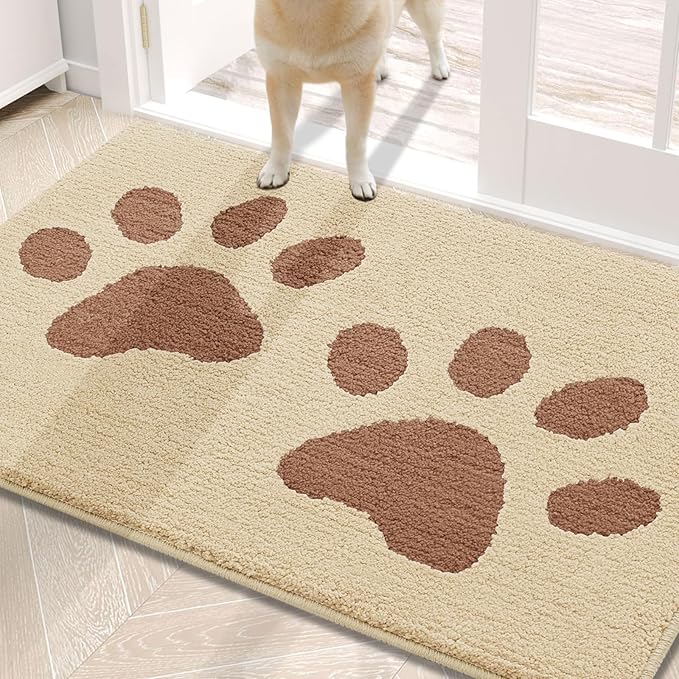 Buganda Dog Door Mat for Muddy Paws, Absorbent Dirt Trapper Washable Indoor by Buganda