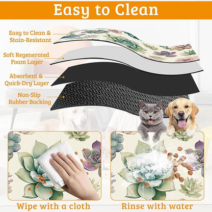 Dog Bowl Mat, Cactus Pet Feeding Mat - Image 5