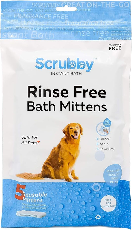 No Rinse Pet Wipes | Rinse Free Shampoo Mittens | Dogs & Cats | Bath Wipes - Image 2