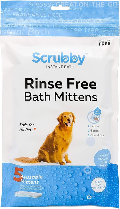No Rinse Pet Wipes | Rinse Free Shampoo Mittens | Dogs & Cats | Bath Wipes - Image 2