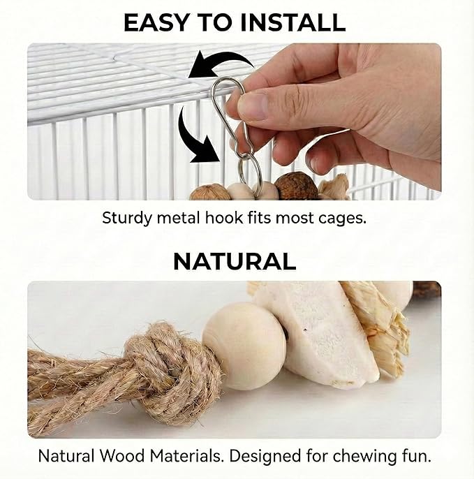 Bird Swing Toy with Cuttlebone & Corn Husks - Image 6