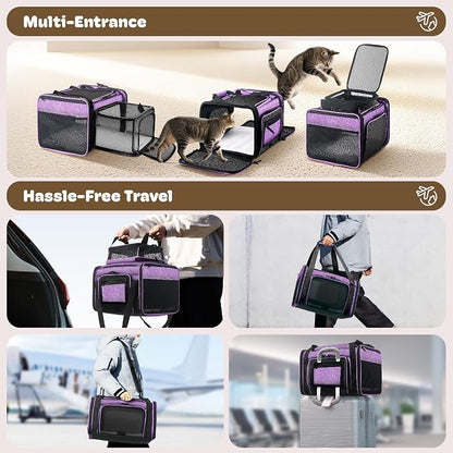 Top and 2 Sides Expandable Pet Carrier 17x11x9.5, TSA Airline Approved Small - Image 6