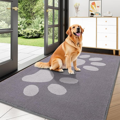 Buganda Dog Door Mat for Muddy Paws, Absorbent Dirt Trapper Washable Indoor by Buganda