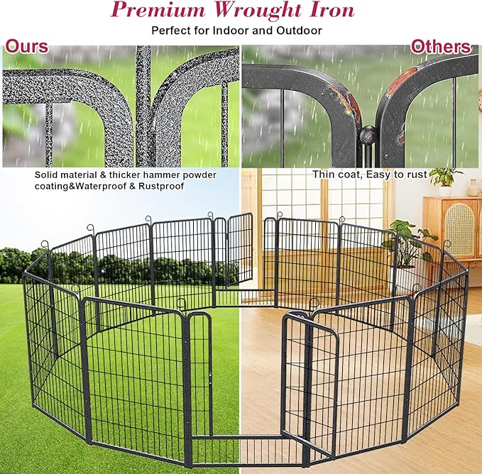 Dog Playpen, 40 inch 14 Panels Dog Pen Indoor Pet Dog Fence Outdoor - Image 3