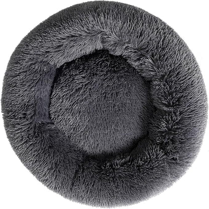 Super Soft Donut Cat Bed and Dog Bed Round Plush Pet Cushion Fluffy Rabbit Cave by Fhodigogo