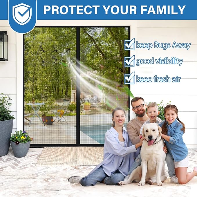 Upgraded PET Mesh Magnetic Screen Door Stronger Than Fiberglass and Polyester - Image 5