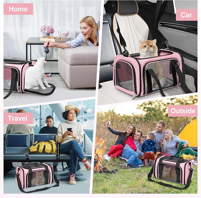 Discala Cat Dog Carrier Up to 15 Lbs TSA Airline Approved Pet Carrier - Image 8