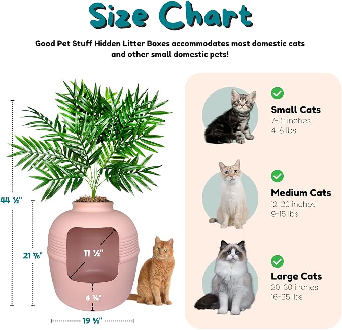 Good Pet Stuff Hidden Litter Box Planter, Decorative Cat Litter Enclosure - Image 7