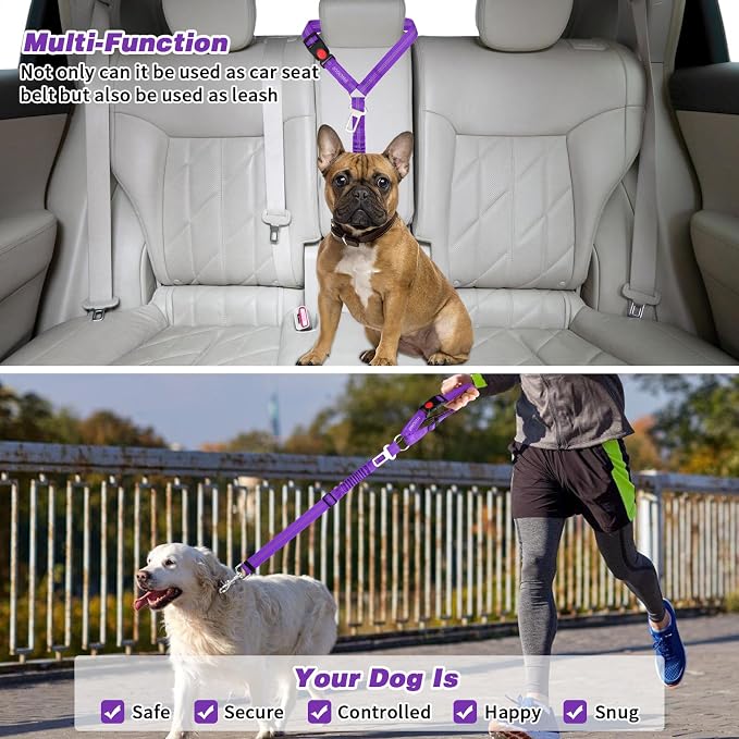 BWOGUE Pet Dog Cat Seat Belt Reflective Car Dog Headrest Restraint Leash - Image 7