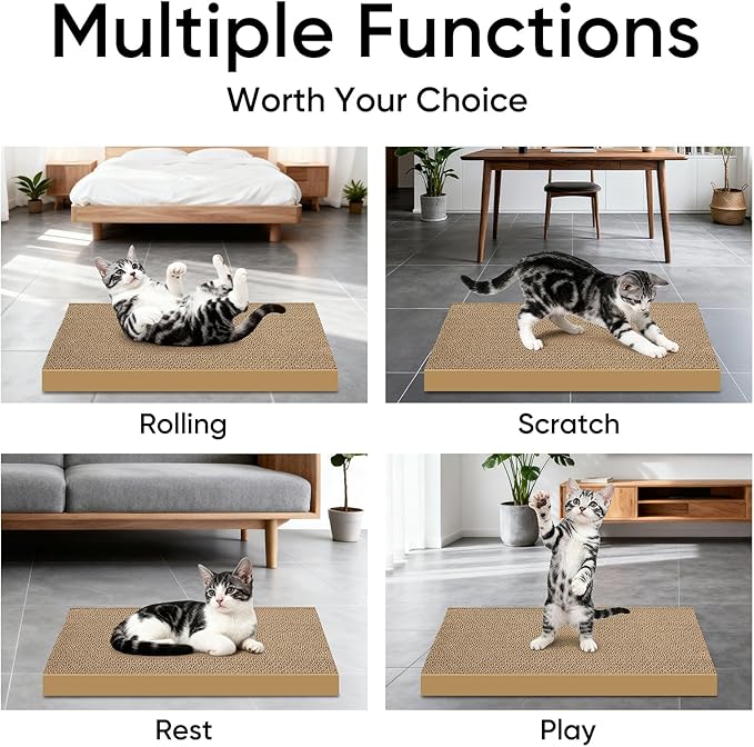 AGYM Cat Scratchers 8 Packs Refill Cat Scratching Pad Cardboard - Image 5