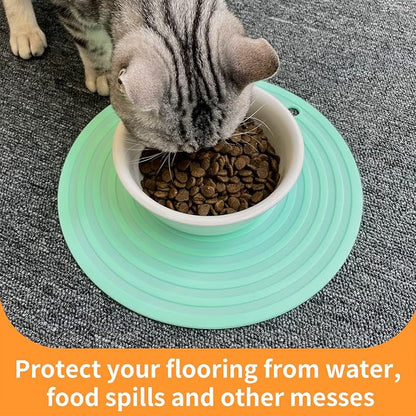 Ptlom Pet Food Mat for Dog and Cat Placemat 2 Pcs, Mat for Prevent Food and - Image 5