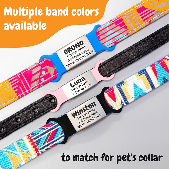 Custom Slide On Pet Tag ID, Fancy Silent Dogs & Cats Personalized No Jingle - Image 6