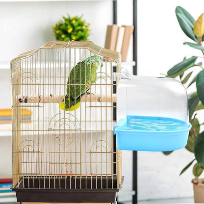 Supkiir 4Pcs Clear Bird Bath for Cage, Parakeet Bath Cage Accessories - Image 2