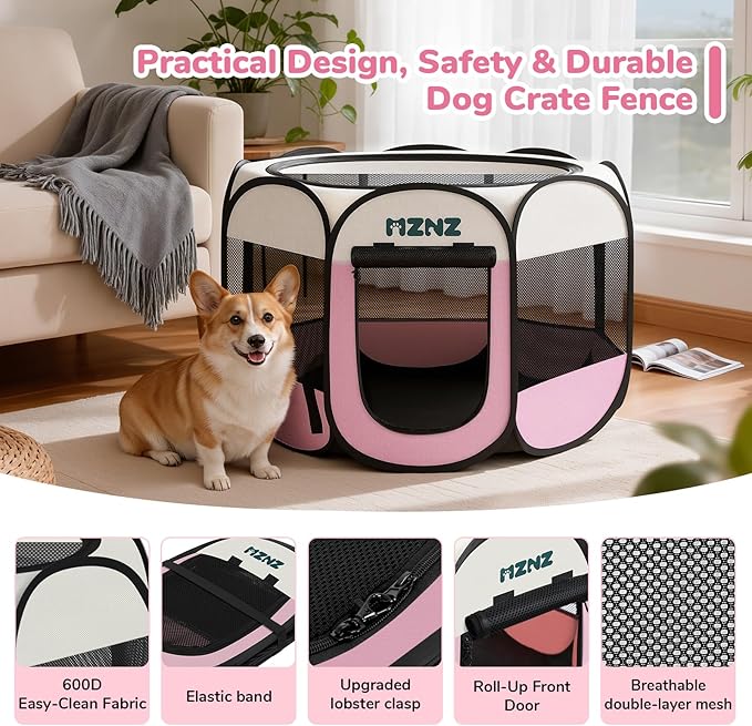 Dog Playpen, Portable Puppy Pet Crate Indoors - Image 6