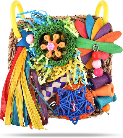 ERKOON Bird Cockatiel Toys Foraging Toys Hanging Parrot Toys by ERKOON
