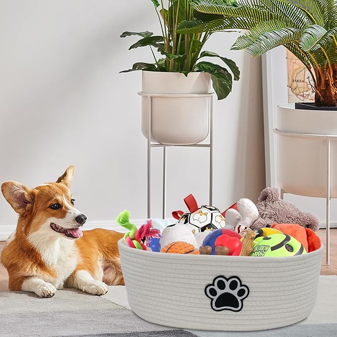 Dog Toy Box Woven Basket, Dog Toys Basket, Dogs Organization and Storage - Image 6