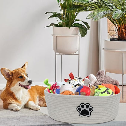 Dog Toy Box Woven Basket, Dog Toys Basket, Dogs Organization and Storage - Image 6