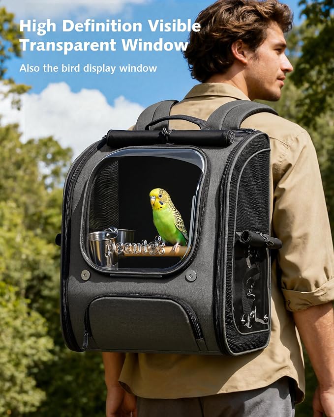 Pecute Bird Backpack Carrier for Small Birds, Bird Carrier - Image 3
