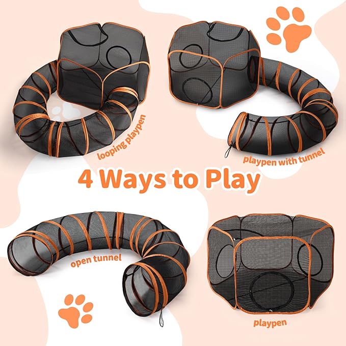 Outdoor Cat Enclosure with Circle Tunnel - Image 3